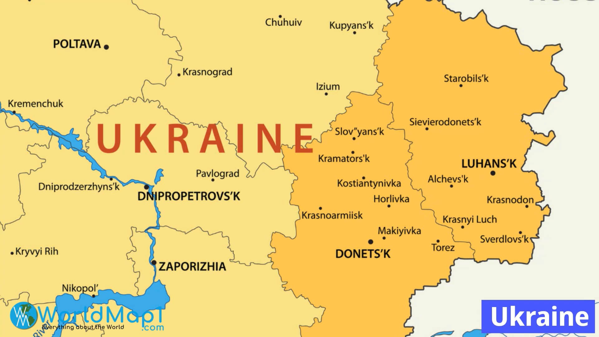 Ukraine et Donbas Region Frontiere Carte